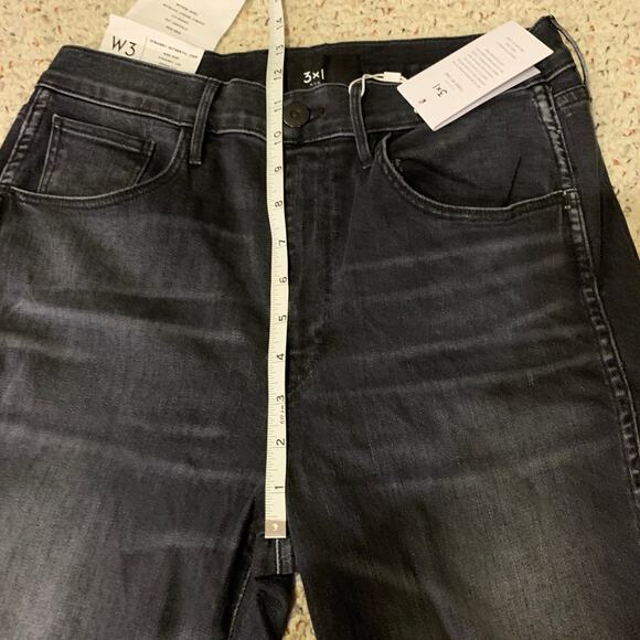 3x1 Straight Authentic Crop Black Elise Jeans 30 - Picture 9 of 14